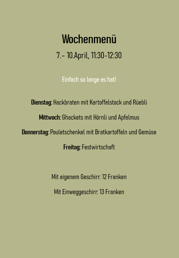 Wochenmenü